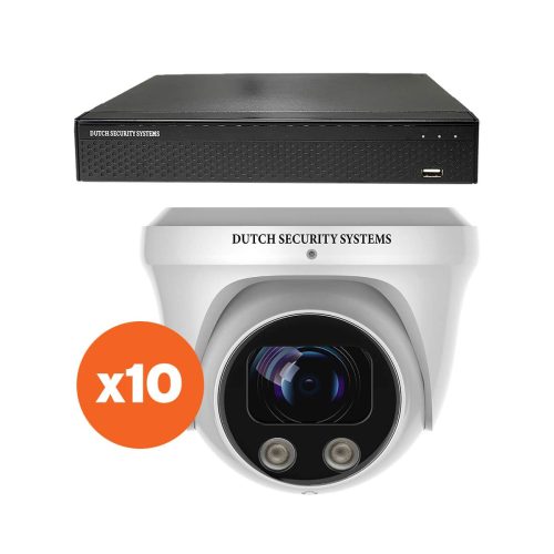 Beveiligingscamera set - 10x PRO Dome camera - QHD 2K - Sony - Wit