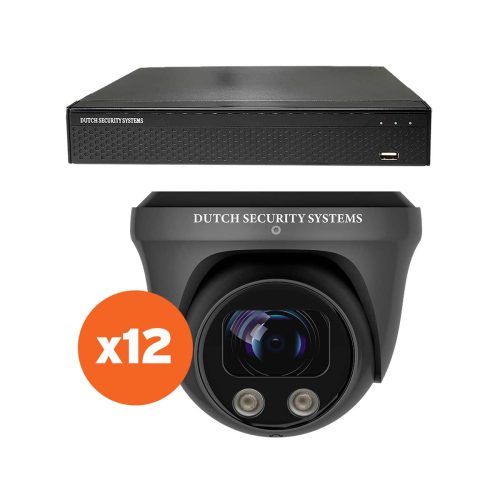 Beveiligingscamera set - 12x PRO Dome camera - QHD 2K - Sony - Zwart