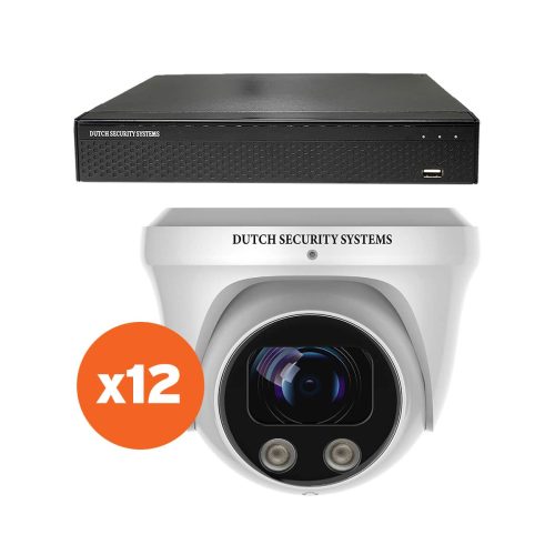 Beveiligingscamera set - 12x PRO Dome camera - UltraHD 4K - Sony 8MP - Wit