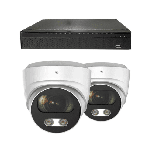 Beveiligingscamera set - 2x Audio Dome camera - QHD 2K - Sony 5MP - Wit