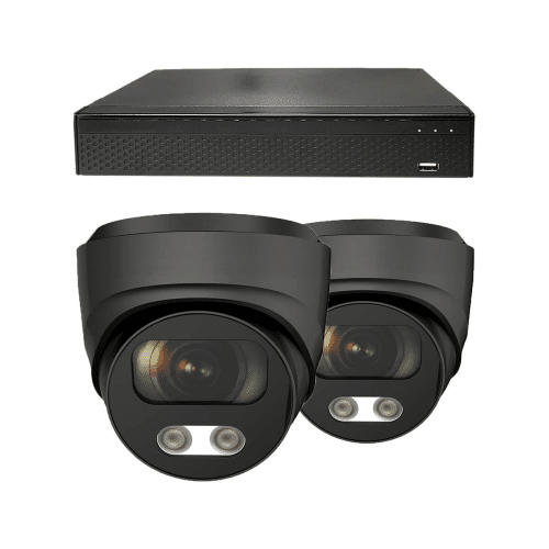 Beveiligingscamera set - 2x Audio Dome camera - QHD 2K - Sony 5MP - Zwart