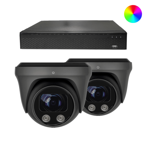 Beveiligingscamera set - 2x Full Color Dome camera - UltraHD 4K - Sony 8MP - Zwart