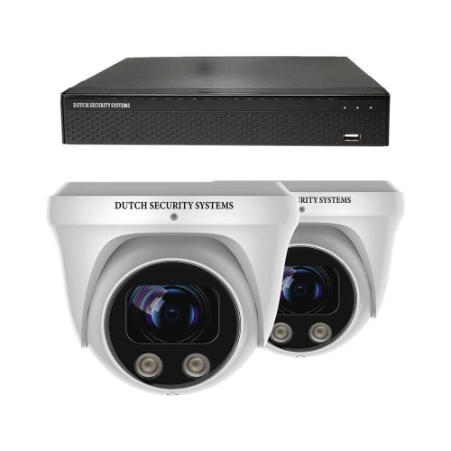 Beveiligingscamera set - 2x PRO Dome camera - UltraHD 4K - Sony 8MP - Wit