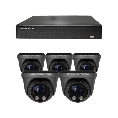 Beveiligingscamera set - 5x PRO Dome camera - UltraHD 4K - Sony 8MP - Zwart