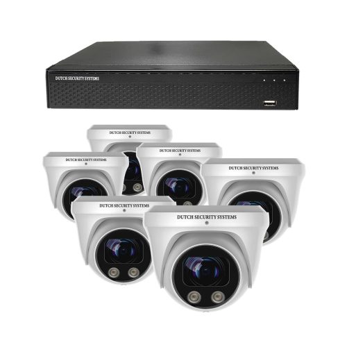 Beveiligingscamera set - 6x PRO Dome camera - UltraHD 4K - Sony 8MP - Wit