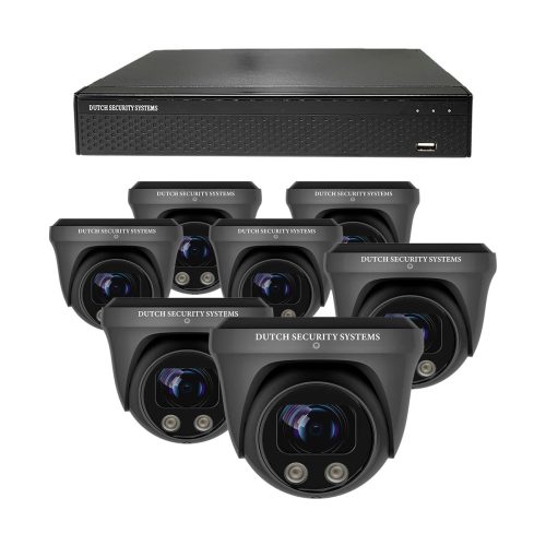 Beveiligingscamera set - 7x PRO Dome camera - UltraHD 4K - Sony 8MP - Zwart