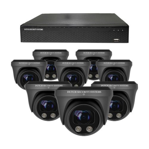 Beveiligingscamera set - 8x PRO Dome camera - UltraHD 4K - Sony 8MP - Zwart