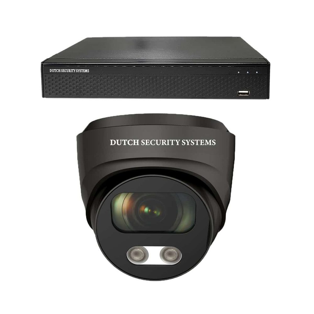 Beveiligingscamera set - 1x Audio dome camera - QHD 2K - Sony 5MP - Zwart