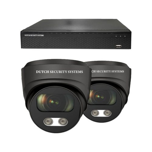 Beveiligingscamera set - 2x Audio dome camera - QHD 2K - Sony 5MP - Zwart