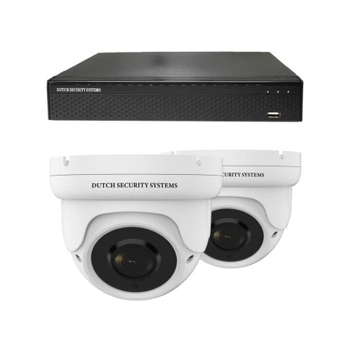 Beveiligingscamera set - 2x Dome camera - QHD 2K - Sony 5MP - Wit