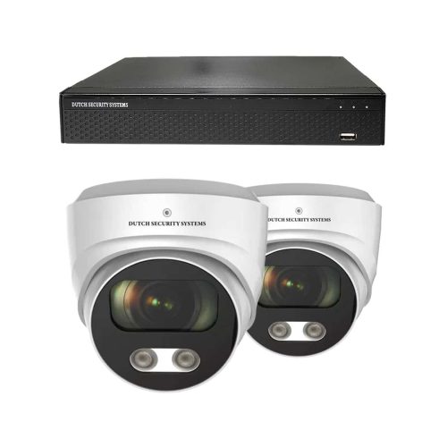 Beveiligingscamera set - 2x Dome camera - UltraHD 4K - Sony 8MP - Wit