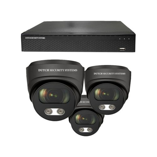 Beveiligingscamera set - 3x Audio dome camera - QHD 2K - Sony 5MP - Wit