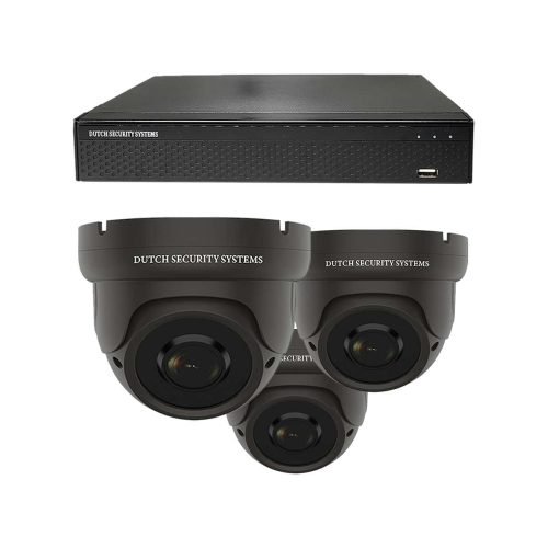 Beveiligingscamera set - 3x Dome camera - QHD 2K - Sony 5MP - Zwart