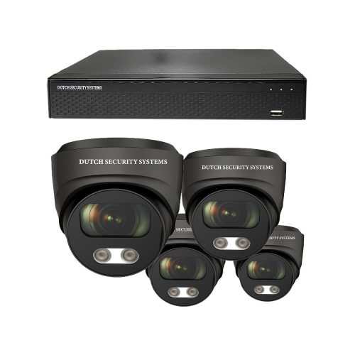 Beveiligingscamera set - 4x Audio dome camera - QHD 2K - Sony 5MP - Zwart