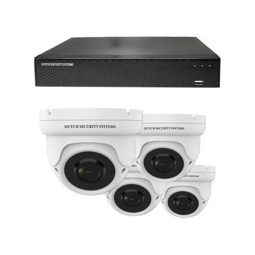 Beveiligingscamera set - 4x Dome camera - QHD 2K - Sony 5MP - Wit