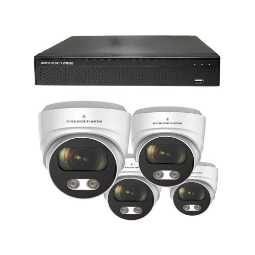 Beveiligingscamera set - 4x Dome camera - UltraHD 4K - Sony 8MP - Wit