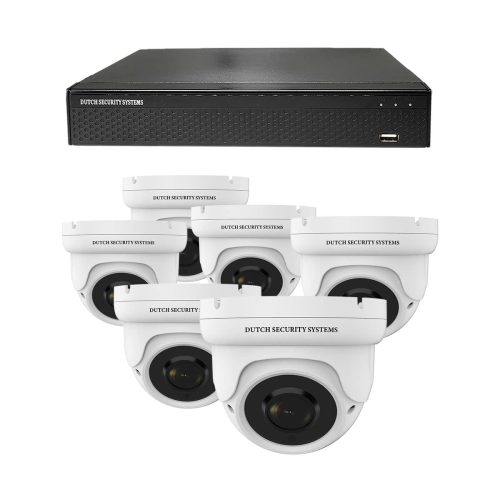 Beveiligingscamera set - 6x Dome camera - QHD 2K - Sony 5MP - Wit