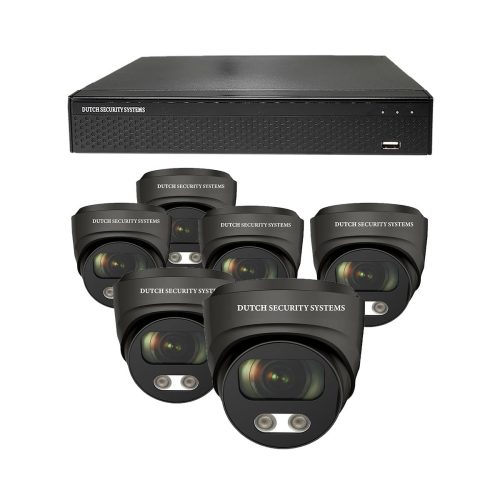 Beveiligingscamera set - 6x Dome camera - UltraHD 4K - Sony 8MP - Zwart
