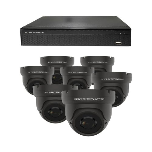 Beveiligingscamera set - 7x Dome camera - QHD 2K - Sony 5MP - Zwart