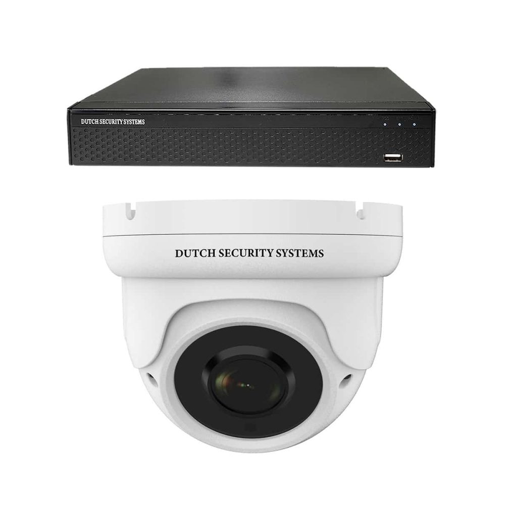 Draadloze beveiligingscamera set - 1x Dome camera - QHD 2K - Sony 5MP - Wit