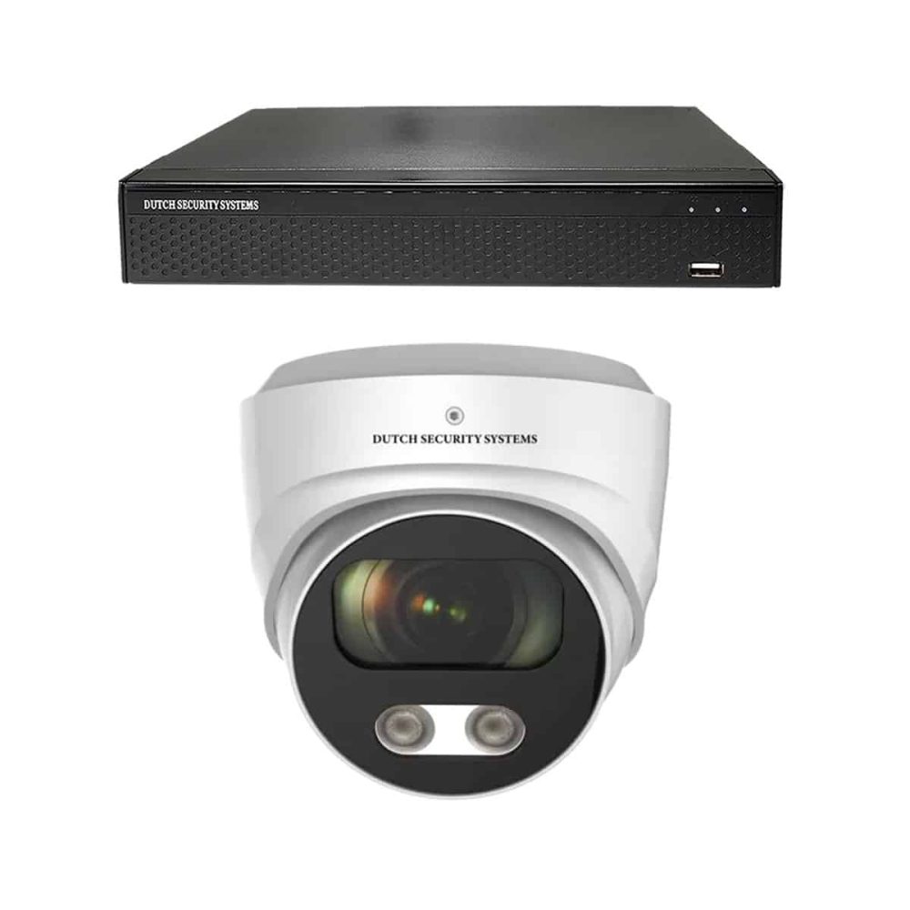Draadloze beveiligingscamera set - 1x Dome camera - UltraHD 4K - Sony 8MP - Wit