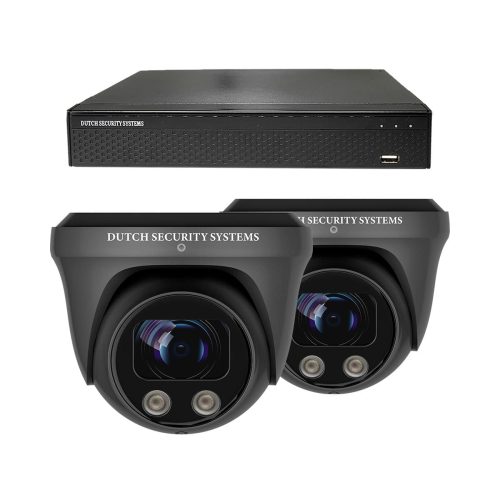 Draadloze beveiligingscamera set - 2x PRO Dome camera - UltraHD 4K - Sony 8MP - Zwart