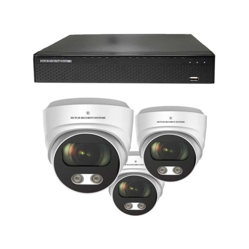 Draadloze beveiligingscamera set - 3x Audio Dome camera - QHD 2K - Sony 5MP - Wit