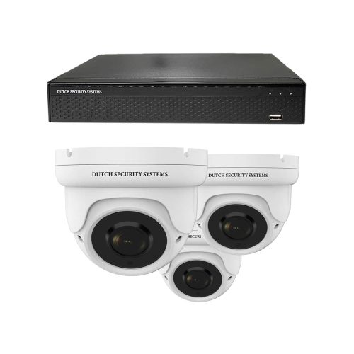 Draadloze beveiligingscamera set - 3x Dome camera - QHD 2K - Sony 5MP - Wit