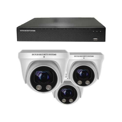 Draadloze beveiligingscamera set - 3x PRO Dome camera - UltraHD 4K - Sony 8MP - Wit