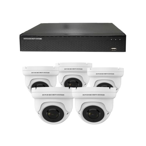 Draadloze beveiligingscamera set - 5x Dome camera - QHD 2K - Sony 5MP - Wit