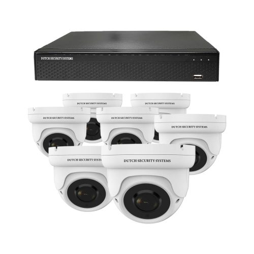 Draadloze beveiligingscamera set - 7x Dome camera - QHD 2K - Sony 5MP - Wit