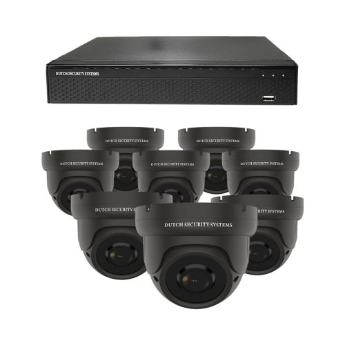 Draadloze beveiligingscamera set - 8x Dome camera - QHD 2K - Sony 5MP - Zwart