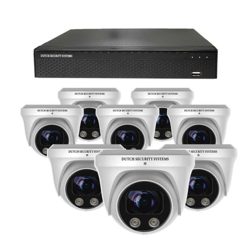 Draadloze beveiligingscamera set - 8x PRO Dome camera - QHD 2K - Sony 5MP - Wit
