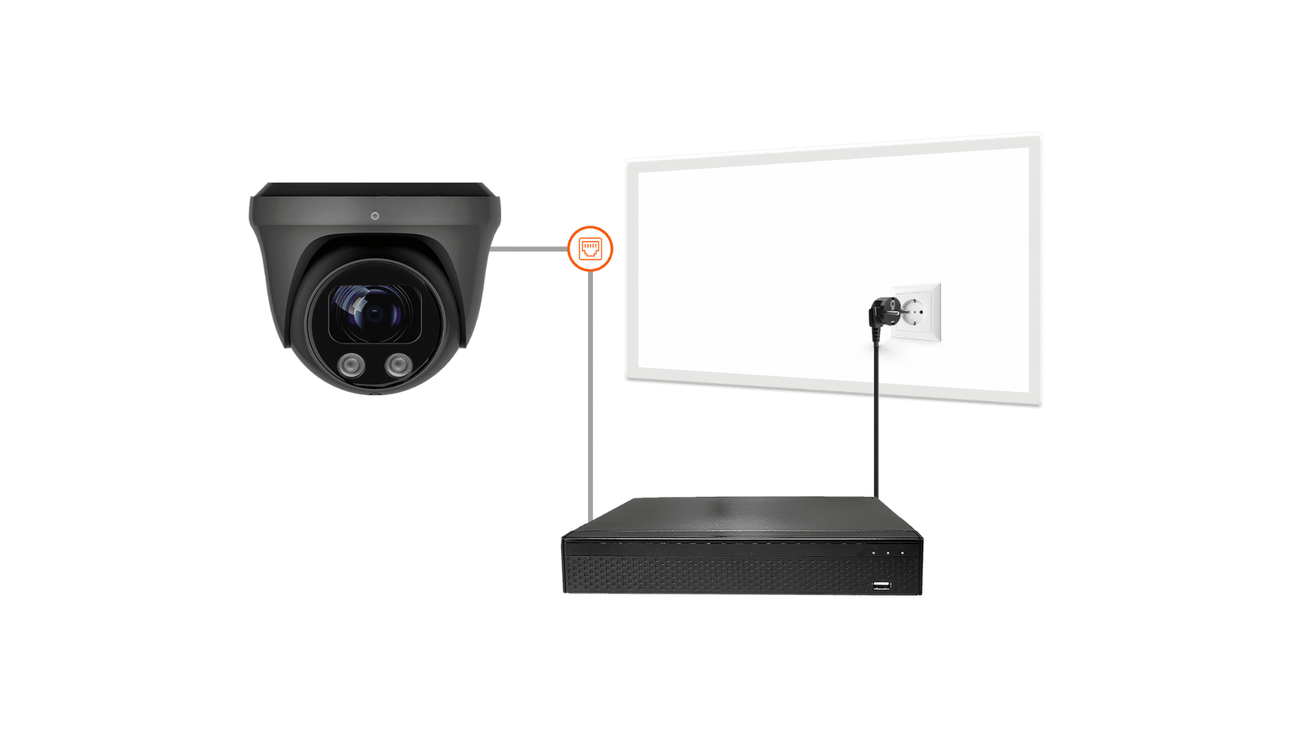 FCL + PRO Dome camera zwart - bedraad aansluiten PoE