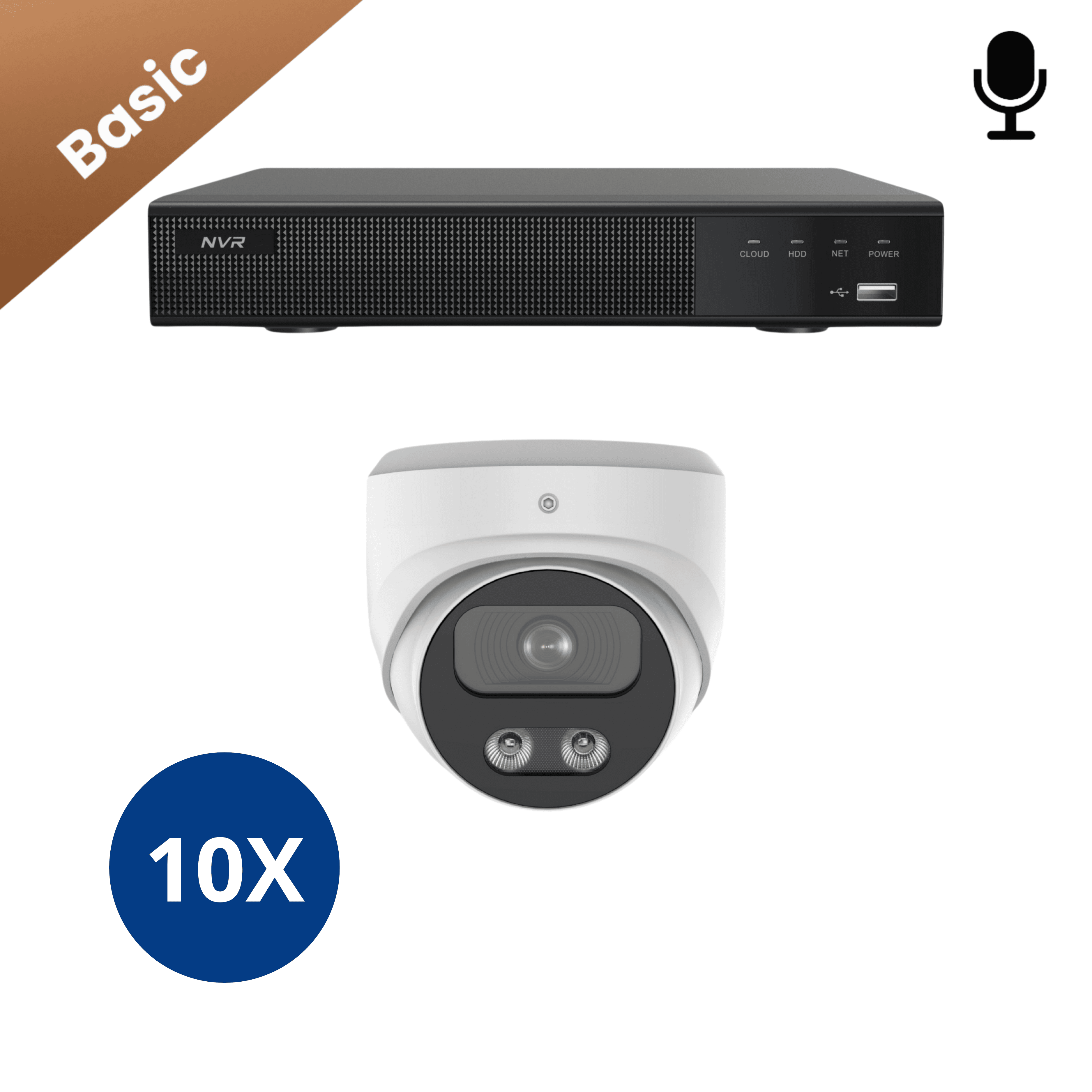 Set van tien Sony Dome Basic 4K camera’s, ideaal voor grootschalige bewaking met scherpe beelden.