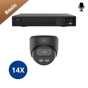 Veertien zwarte Sony Dome Basic 4K camera’s voor het creëren van een volledig camera beveiliging met heldere beelden. voor grotere terreinen