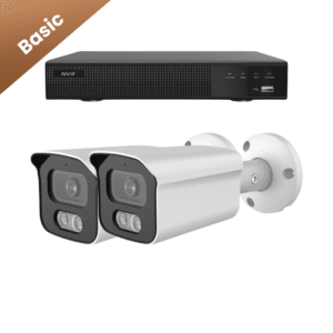 2x Sony Bullet Basic 2K Beveiligingscamera's - Wit: Set van twee witte Sony Bullet Basic 2K camera’s voor betrouwbare bewaking.