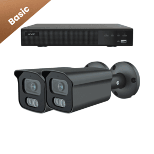 2x Sony Bullet Basic 2K Beveiligingscamera's - Zwart: Set van twee zwarte Sony Bullet Basic 2K camera’s voor betrouwbare beveiliging.