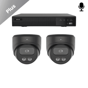 2x de Sony Dome Plus 4K Beveiligingscamera - Zwart: Set van twee zwarte Sony Dome Plus 4K camera’s met microfoon, voor uitstekende beeldkwaliteit en eenvoudige installatie. gemakkelijk en snel geinstalleerd en een uitstekende camera beveiliging.