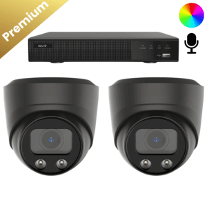 beveiligingscamera premium dome full color. deze camera beveiliging is uitstekend voor uw woning. dit in verband de set met 2x de bewakingscamera premium dome full color. dag en nacht kleurenbeeld. en door de ingebouwde microfoon spat zuiver geluid.