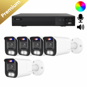 beveiligingscamera systeem met 5x de Bullet Premium Dual Light Camera's biedt 8 megapixels met Ultra HD 4K resolutie voor gedetailleerde beelden. Dankzij de 24/7 kleurenweergave krijg je scherpe beelden, zelfs 's nachts. De ingebouwde microfoon en speaker stellen je in staat om te communiceren, wat de camera ideaal maakt voor veiligheidstoepassingen. De installatie is snel en gemakkelijk, zelfs zonder technische ervaring."