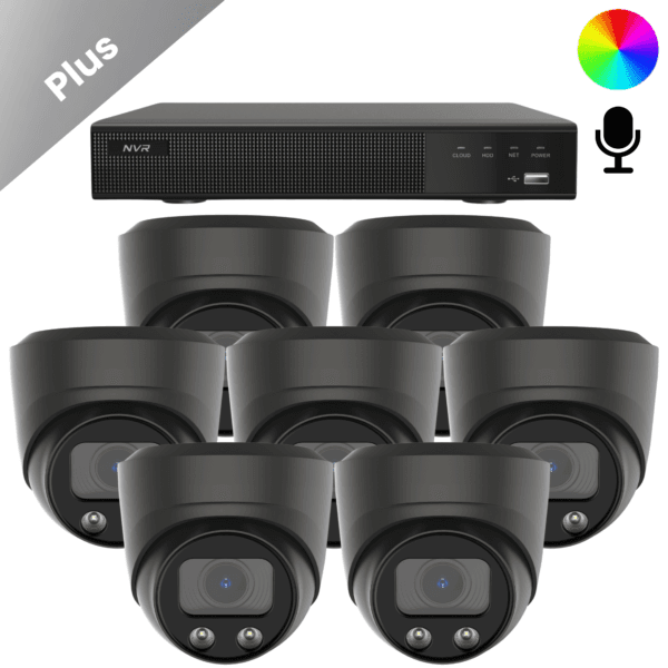 set van 7 camera's volledig compleet. 7 x de AI-ISP Full Color camera met 24/7 nachtbeeld. plus recorder en alle benodigdheden.