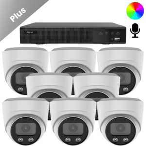 complete set met 8 camera's. uitstekend beveiligd met de AI-ISP Full Color camera,