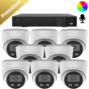 een complete set camera beveiliging met 8 keer de premium dome Full Color beveiligingscamera. de bewakingsbeelden zijn 24/7 in kleur en door de microfoon heeft u een zuiver geluid. de camera beveiliging is geschikt voor grote woningen of bedrijven. ook is de set zeer geschikt voor een VVE