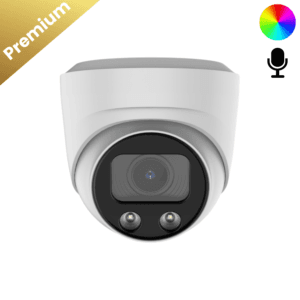 Sony Dome Premium Full Color 4K Beveiligingscamera - Wit: Sony Dome Premium Full Color 4K bewakingscamera in wit, levert 4K-beelden in volledige kleur dag en nacht en heeft een ingebouwde microfoon voor extra beveiliging.