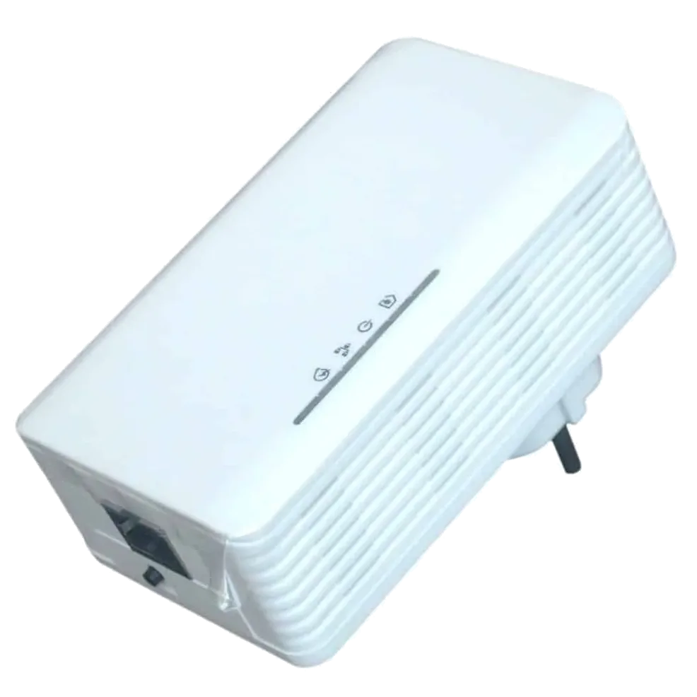 deze adapter word gebruikt om de beelden van de bewakingscamera door te sturen naar de recorder. de beelden worden ontvangen door de homeplug adapter, die bij de recorder is geplaatst.