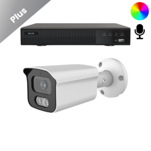 Beveiligingscamera set 2K met 1 Sony AI-ISP Full Color 2K Bullet camera. 24/7 kleurenbeeld, 40m nachtzicht, microfoon en voor binnen & buiten.