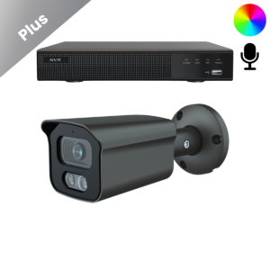 Beveiligingscamera set 2K met 1 Sony AI-ISP Full Color 2K Bullet camera. 24/7 kleurenbeeld, 40m nachtzicht, microfoon en voor binnen & buiten.